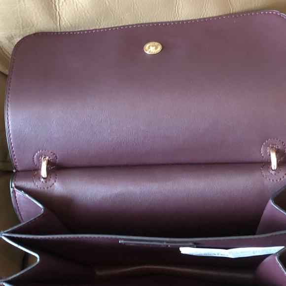 Zara, Deep Grape Crossbody Bag With Gold Accents, EUC - Picture 12 of 16